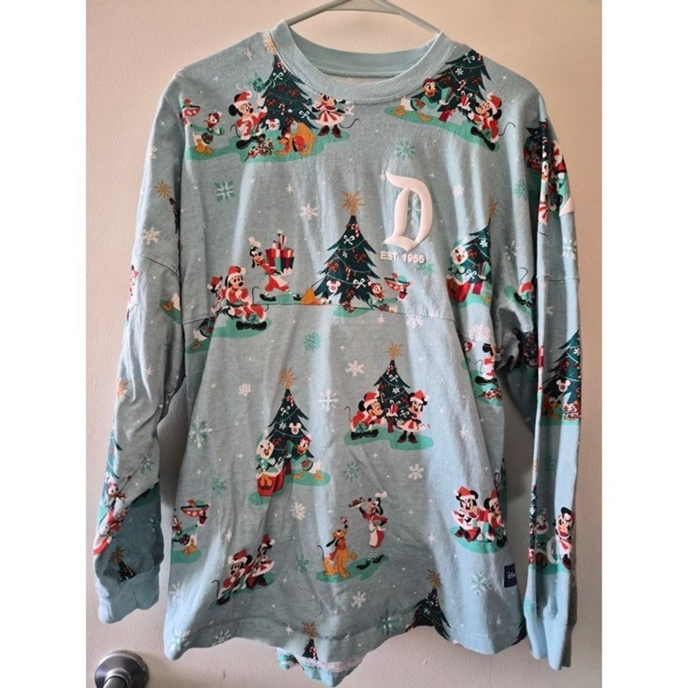 Disneyland Light Blue Christmas Holiday Spirit Jersey 2023 Adult Size Small